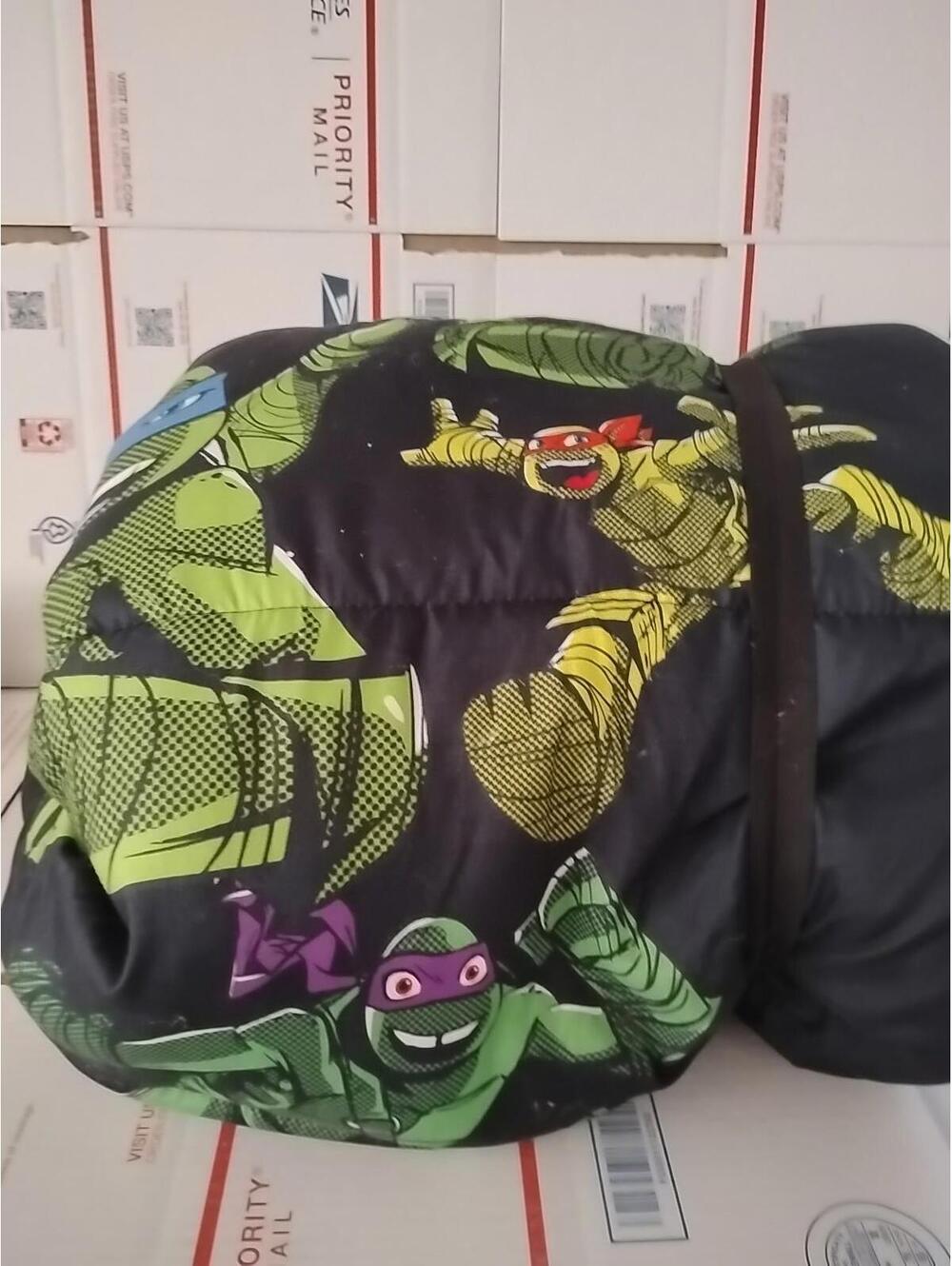 TMNT Teenage Mutant Ninja Turtle Full Length Zip Youth Rolls Up Sleeping Bag T6